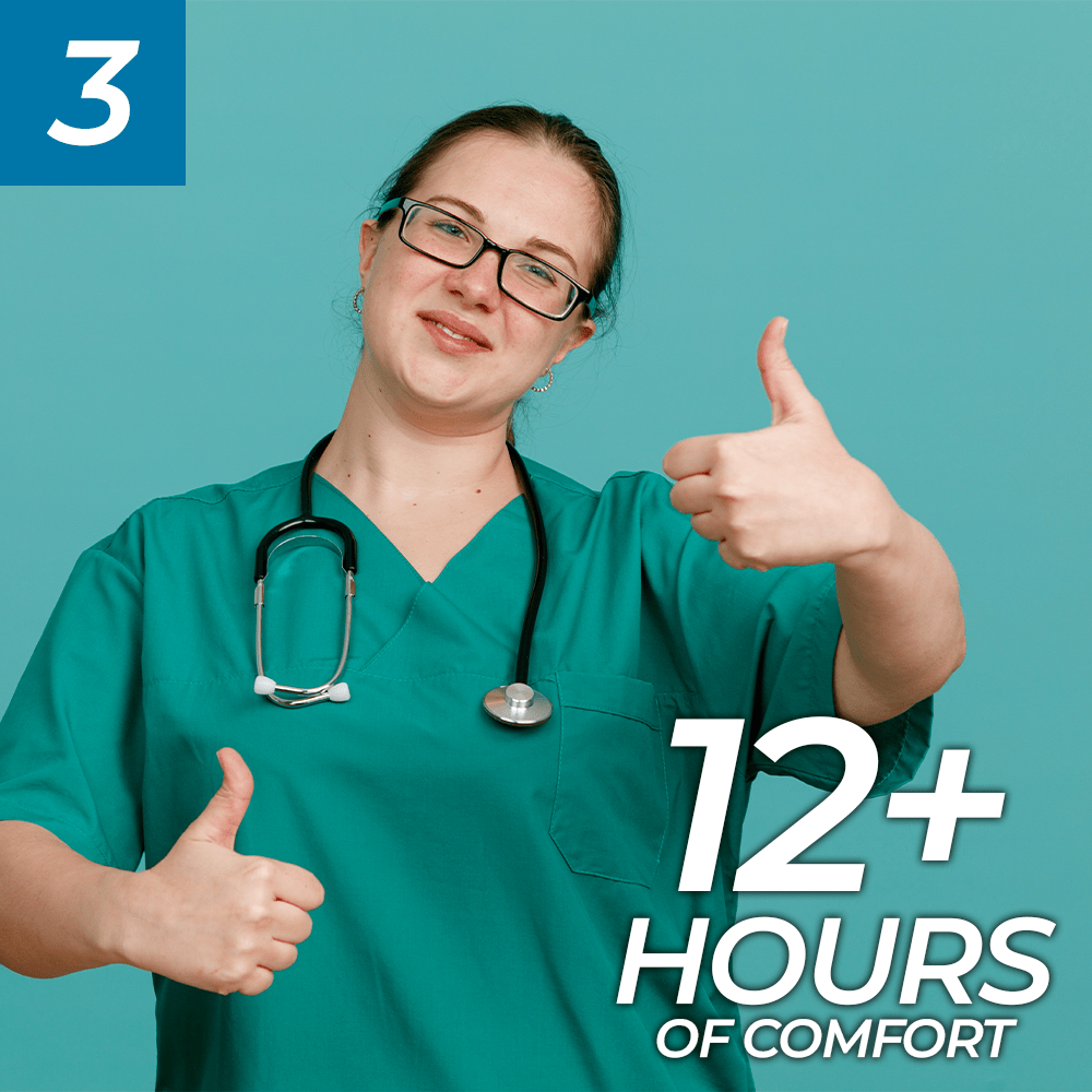12 hours comfort graphic
