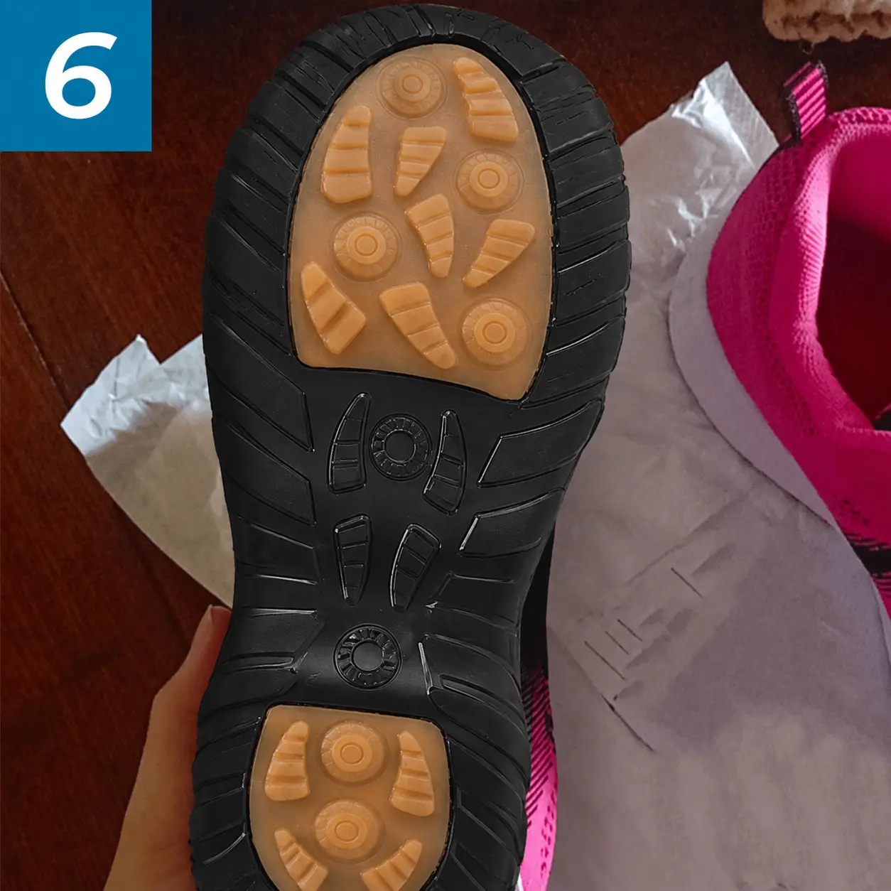 Anti-slip outsole close-up